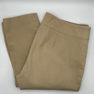 Lauren Ralph Lauren Tan Capri Pants Button Zip Closure Career Casual Women Sz 12